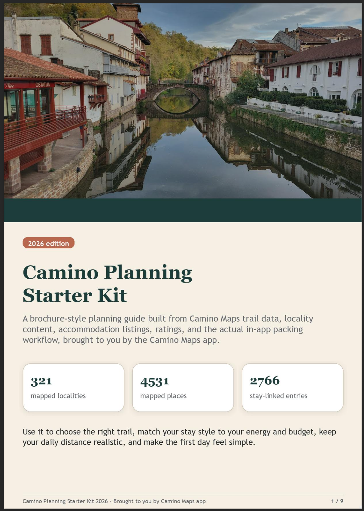 Preview of the Camino Planning Starter Kit 2026 PDF