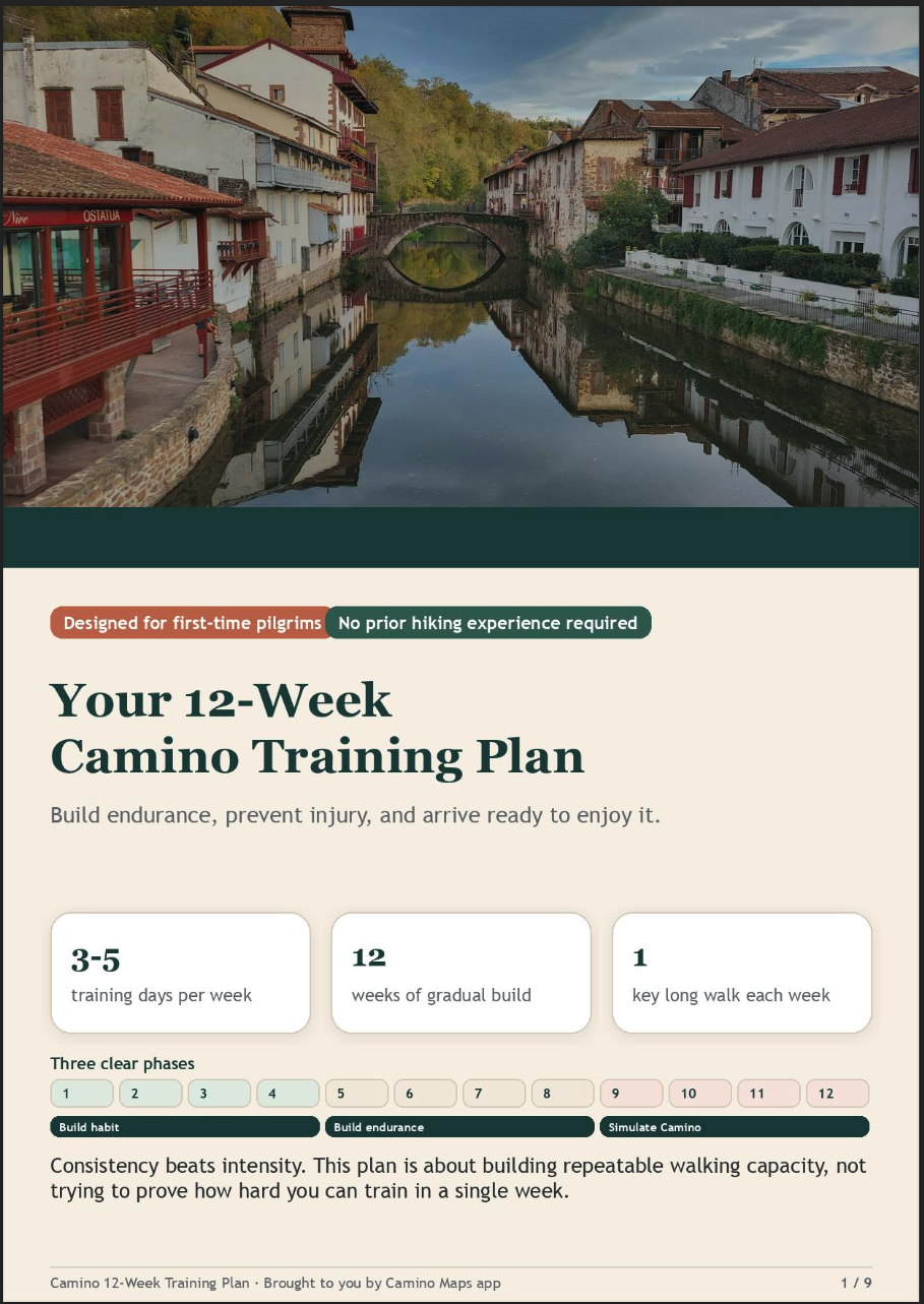Preview of the Camino 12-Week Training Plan PDF